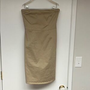 Strapless Khaki Midi Dress